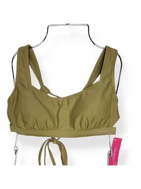 Xhilaration Green Glittery Bikini Top XL Jrs.